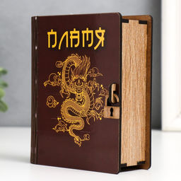 Деревянная шкатулка-книга «Пламя» 14×12×5 см