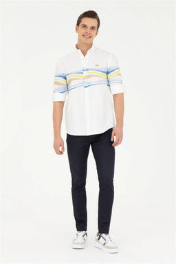 Мужская синяя рубашка с длинным рукавом - U.s. polo assn фото 4