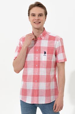 Мужская красная рубашка с коротким рукавом - U.s. polo assn фото 3