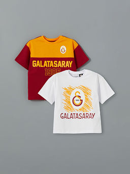 Bisiklet Yaka Galatasaray Bask?l? Erkek ?ocuk Ti??rt 2li