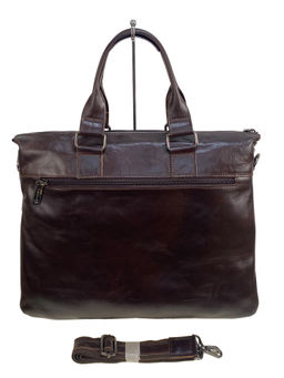 Сумка-портфель мужская из натуральной кожи, цвет шоколад - Greta фото 2