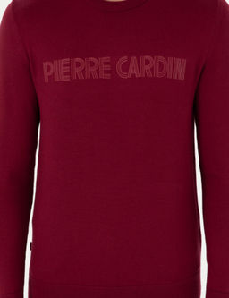 K_rm_z_ Slim Fit Bisiklet Yaka Y_n Kar___ml_ Triko Kazak - Pierre cardin фото 6