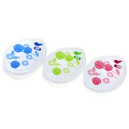 Контейнер пластмассовый Розы 0,3л - 13х9,7х5см, набор 3шт, с пароотводом, для хранения в холодильнике, цвета микс (Китай) - Домашняя мода фото 3