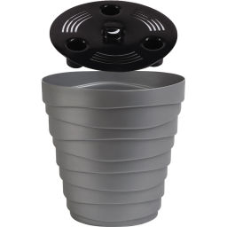 Цена за 2 шт. Кашпо для цветов пластиковое 1,4л d-14,5см "Бархан" Серебряный