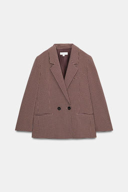 BLAZER CRUZADA OVERSIZE CUADRO VICHY / Rosa - Zara фото 8