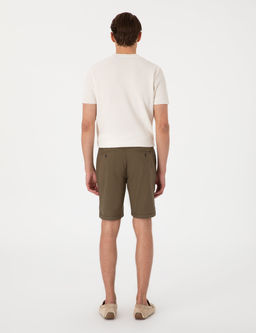 Haki Slim Fit Beli Lastikli Ba_c_kl_ Dokuma _ort