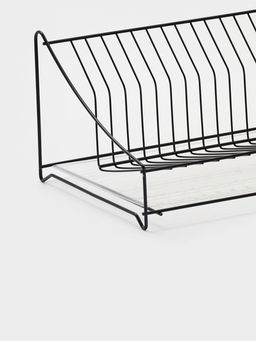 Сушилка для тарелок с поддоном 38*17,5*23,5 см, цвет черный