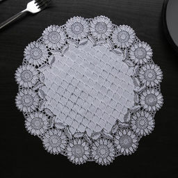 Набор салфеток ажурных Доляна Цветенье, 3030 см, 4 шт, ПВХ, цвет серебряный  фото 4