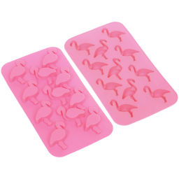 Цена за 4 шт. Форма для льда силиконовая "Фламинго" 19,5*10см, цвета микс