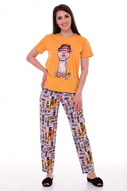 Пижама женская 1-209 (горчица), Лама