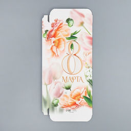 Цена за 5 шт. Коробка для шоколада, кондитерская упаковка «С 8 Марта!», 17.3×8.8×1.5 см