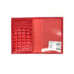Обложка для паспорта Croco-П-405 (5 кред карт) натуральная кожа красный КЛ (96) 244001  фото 2