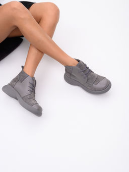 Ботинки EDART 305.927gr. Серый замок замша+серый игуана+серый/мех фото 16