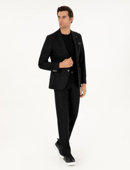 Siyah Slim Fit Ka_mir Kar___ml_ Tak_m Elbise