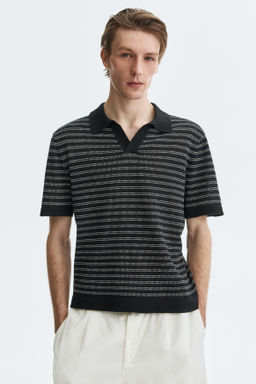 Polo en mezcla de lino Regular Fit - H&m фото 5