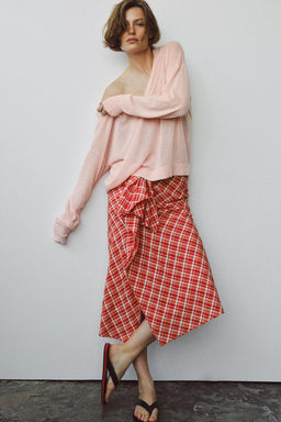ZW COLLECTION CHECK MIDI SKIRT - Zara фото 4