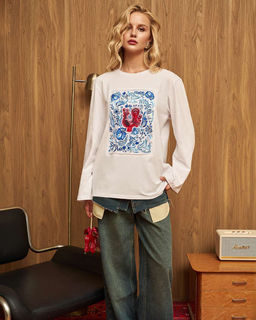 Лонгслив с шёлковой вставкой Петушок LRP001 - Sahar art lab фото 6