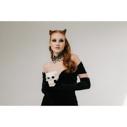 Чокер Александрия ажурное переплетение, цвет чёрно-белый в золоте, 30см - Queen fair фото 3