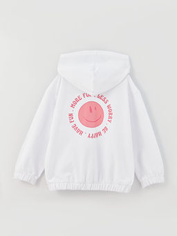 Kap??onlu Bask?l? Uzun Kollu K?z ?ocuk Fermuarl? Sweatshirt - Waikiki фото 2
