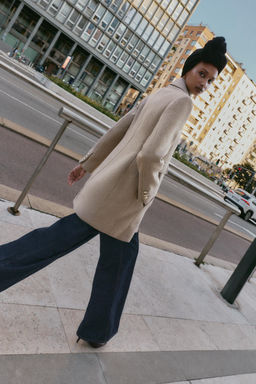SHORT DOUBLE-BREASTED WOOL COAT - Zara фото 3