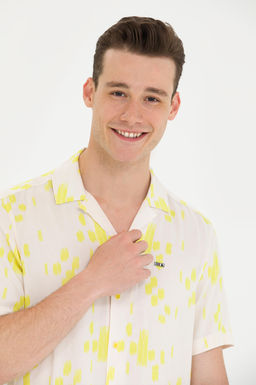 U. S. Polo Assn Мужская рубашка с коротким рукавом цвета экрю - U.s. polo assn фото 3