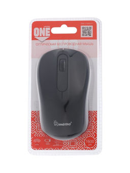Мышь Smartbuy ONE 378, беспроводная, 3 кнопки, 1600 dpi, USB, 1хАА, черная