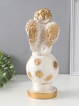 Фигура "Ангел на шаре" белый, 14х15х40 см