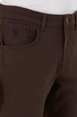 Erkek Kahverengi Slim Fit Kanvas Pantolon