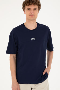 Erkek Comfort Fit Bisiklet Yaka Lacivert Ti__rt