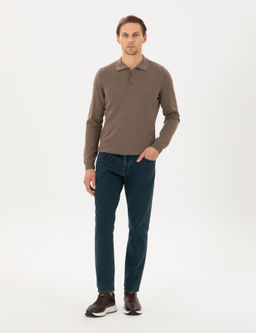 Vizon Melanj Slim Fit Polo Yaka Basic Triko Kazak - Pierre cardin фото 4