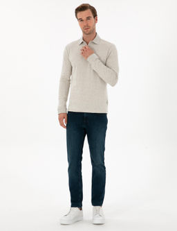 Ta_ Regular Fit Pamuk Kar___ml_ Polo Yaka Sweatshirt