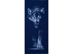 6с102.411ж1 Волк (т.синий2) Полотенце махровое 67х150см