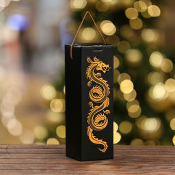 Коробка под шампанское Дракон на чёрном, 11 х 11 х 35 см - Simaland фото 2