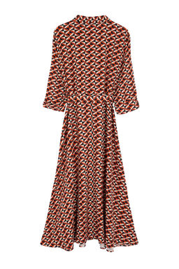 Cok Renkli Geometrik Desenli Dokuma Gomlek Elbise TWOSS24EL01113 - Trendyolmilla фото 7