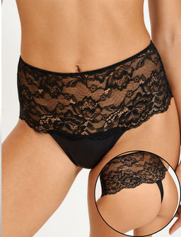 31204122209 Трусы стринги с высокой талией жен. Vinona черный - Infinity Lingerie фото 7