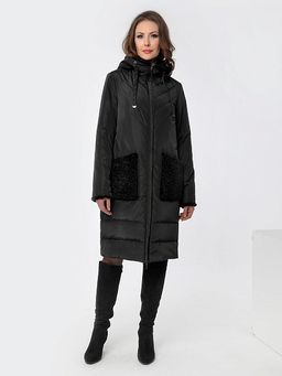 Еврозима! 22312 Пальто дем. черный