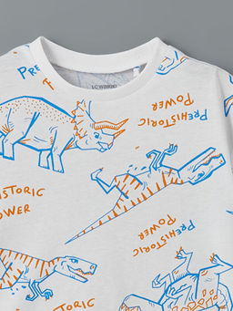 Bisiklet Yaka Bask?l? Erkek ?ocuk Ti??rt