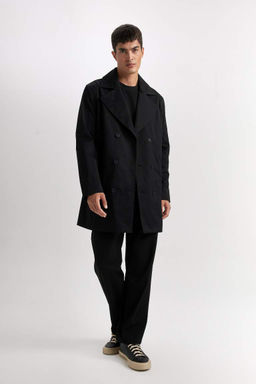 Slim Fit Dar Kesim Dugmeli Kemerli Trenckot - Defacto фото 3