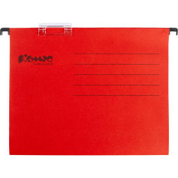 Папка подвесная регистратура Комус красная Foolscap, 25 шт  фото 2