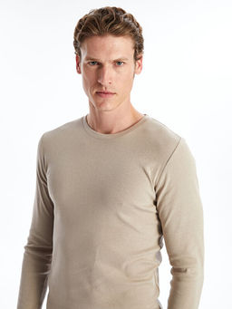 Bisiklet Yaka Uzun Kollu Penye Erkek Ti??rt