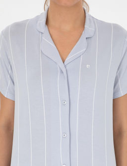 Mavi K_sakollu G_mlek Pijama Tak_m - Pierre cardin фото 6