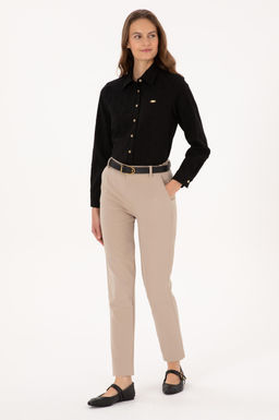 Kad_n Koyu Bej Kanvas Pantolon