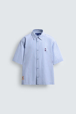 STRIPED SHIRT WITH PATCHES CHAMPION ® X ZARA  фото 7