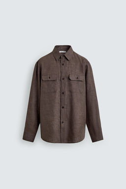 CAMISA REGULAR FIT 100% LINO / Marr?n vigor? - Zara фото 7