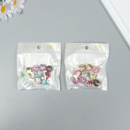 Цена за 10 шт. Бусины для творчества акрил Цветочки, 1.6?1.6?1.6 см, МИКС