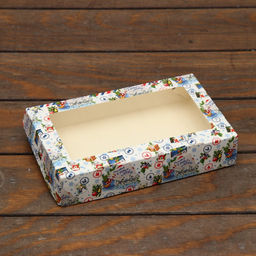 Цена за 20 шт. Коробка складная Подарок, 20 х 12 х 4 см с окном - UPAK LAND фото 2