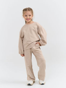 Костюм со свитшотом из 100% хлопка Бежевый меланж облегченный - Bungly фото 11