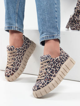 Кеды 128.91505be. бежевый леопард