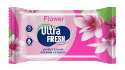 ULTRA FRESH влажн.салфетки (15шт) Flower & Fruit