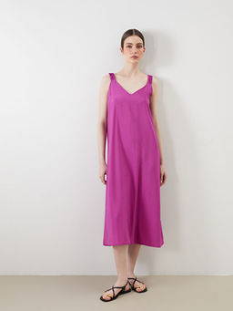 V Yaka Ask?l? A Kesim Elbise